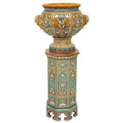 Faience Indian Pedestal