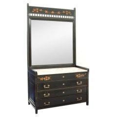 Antique Herter Ebonized Chest with Mirror [Signed]