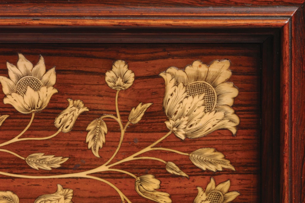 Rosewood Console with Intarsia Penwork Inlay [Signed] 1