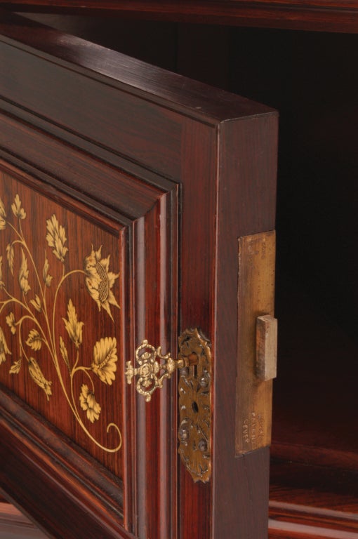 Rosewood Console with Intarsia Penwork Inlay [Signed] 2