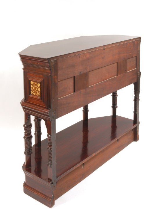 Rosewood Console with Intarsia Penwork Inlay [Signed] 3