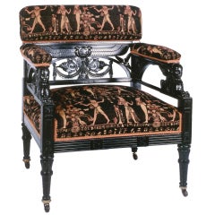 Antique Egyptian Revival Upholstered Chair