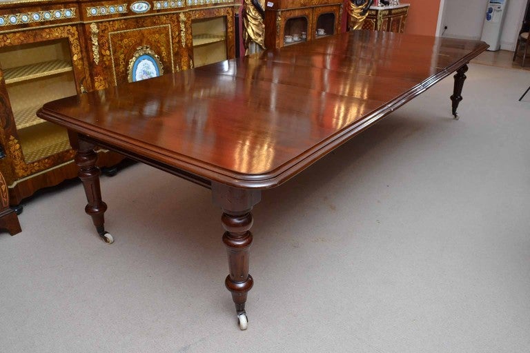 Antique 12ft Victorian Dining Table circa 1870 & 12 Chairs