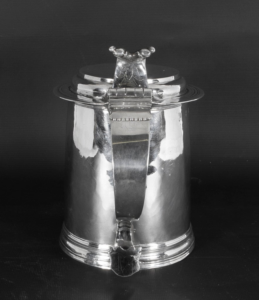 British Antique William & Mary English Silver Tankard 1697