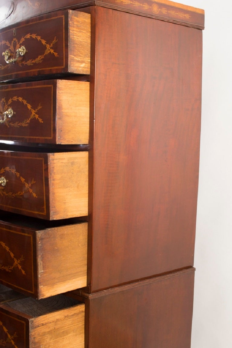 Antique George III Inlaid Mahogany Chest on Chest c1790 In Excellent Condition In London, GB