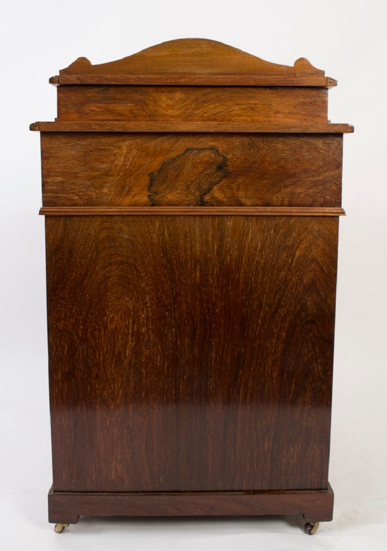 Antique Edwardian Rosewood Inlaid Davenport c.1900 In Excellent Condition In London, GB