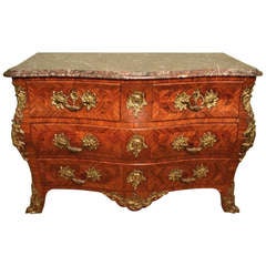 Antique Louis XV Kingwood Commode Chest Marble c.1900