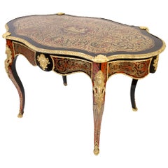 Antique 19th Century French Boulle Centre Table / Bureau Plat