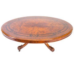 Antique Victorian Burr Walnut Coffee Table c.1880