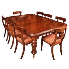 Antique William IV Mahogany Dining Table 8 chairs c.1830