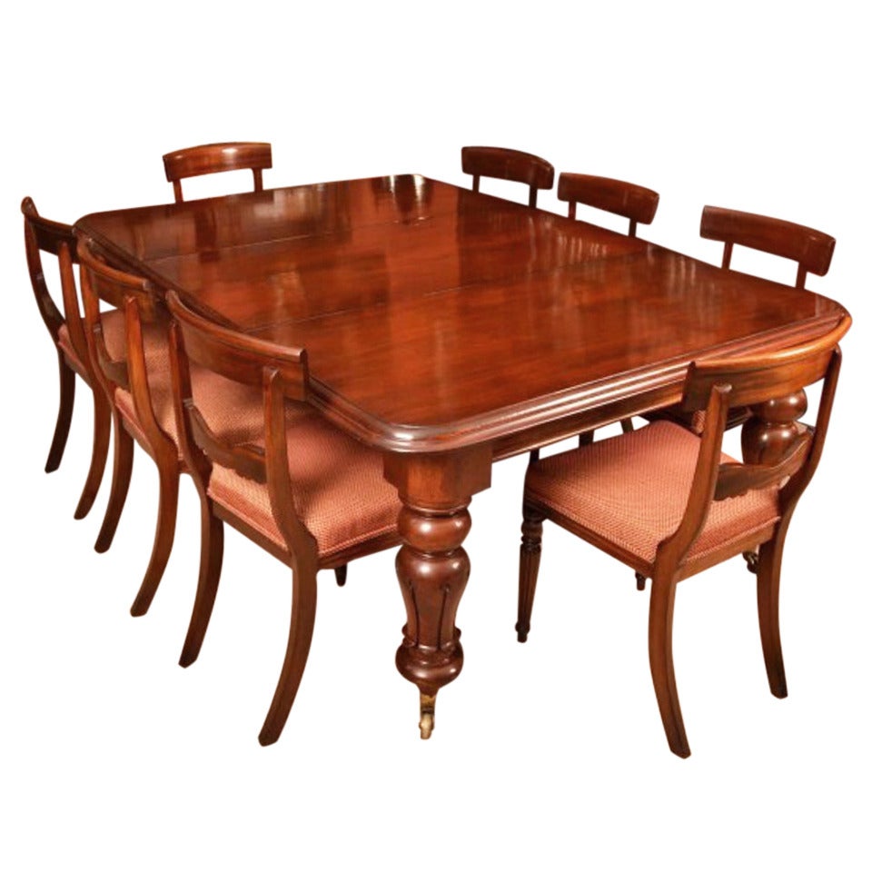 Antique William IV Mahogany Dining Table 8 chairs c.1830