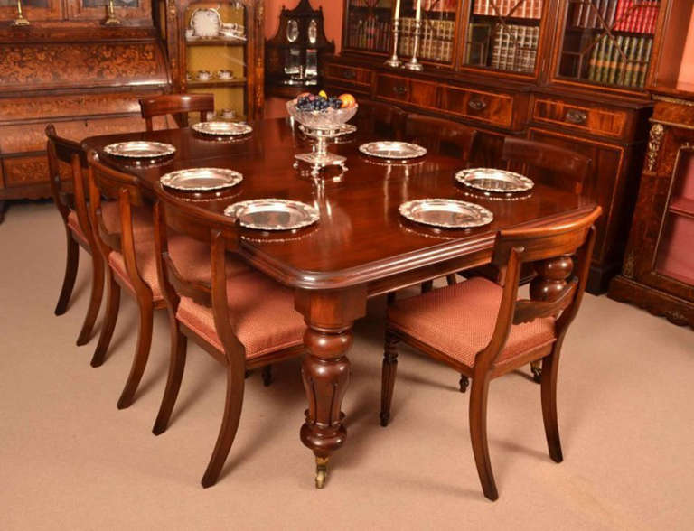 mahogany dining table and 8 chairs