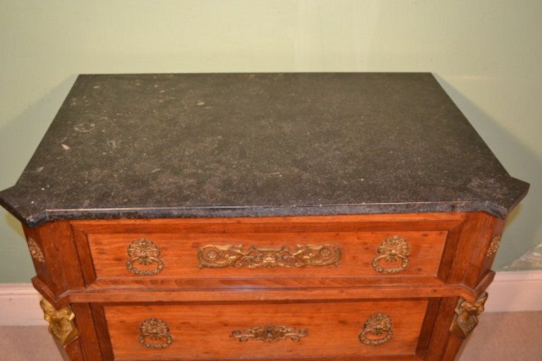Antique French Commode Chest Marble Top Ormolu Mounts
