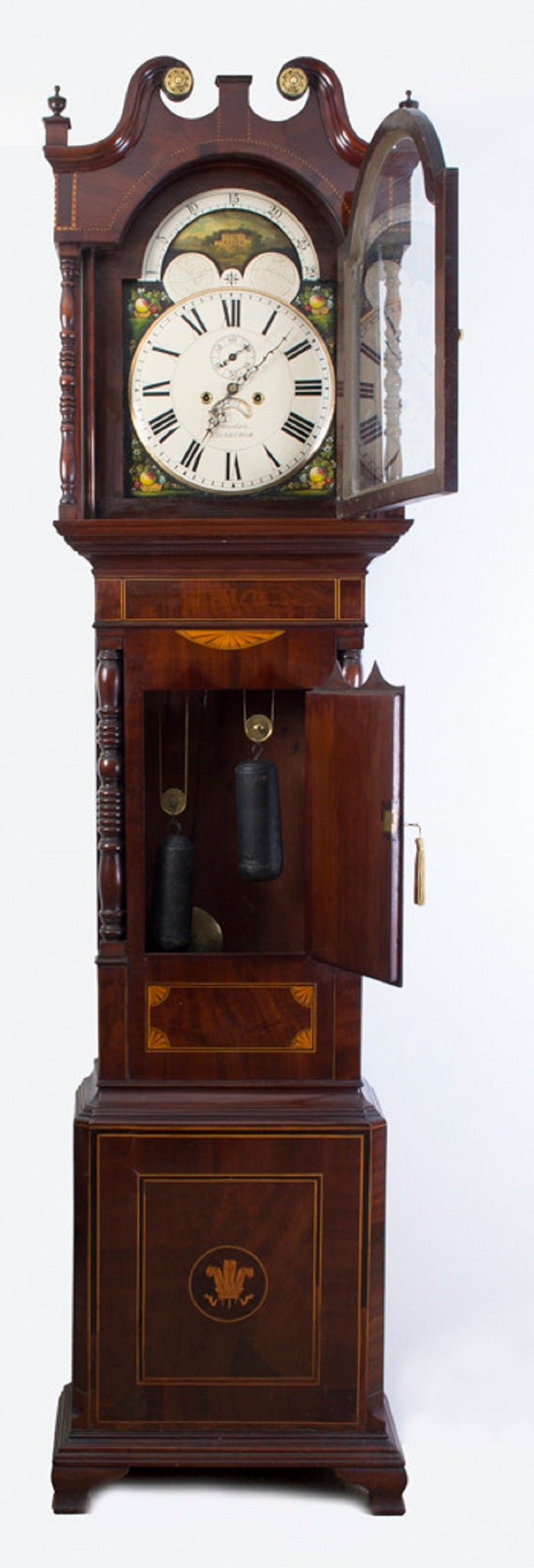 English Antique Mahogany Longcase Clock by J Howden c.1800