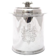 Antique Queen Anne English Silver Tankard 1708 JH 