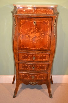 Used French Marquetry Secretaire a Abattant C 1880