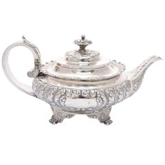Antique George IV Silver Teapot 1822 