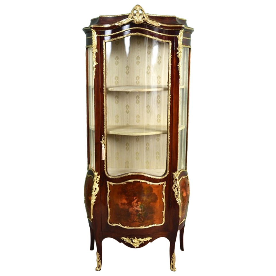 Antique French Vernis Martin Display Cabinet ca. 1880