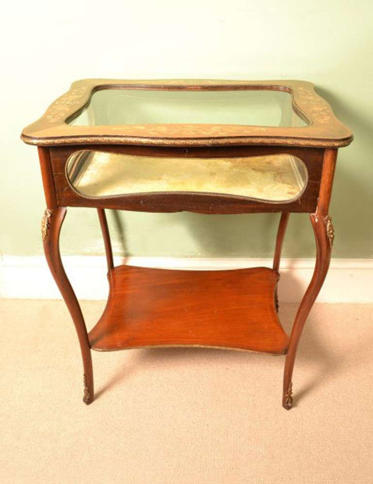 Antique French Marquetry Display Table circa 1880