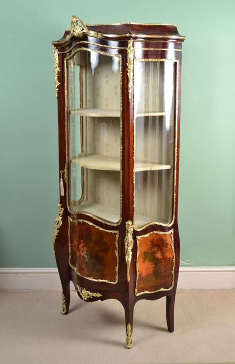 19th Century Antique French Vernis Martin Display Cabinet ca. 1880