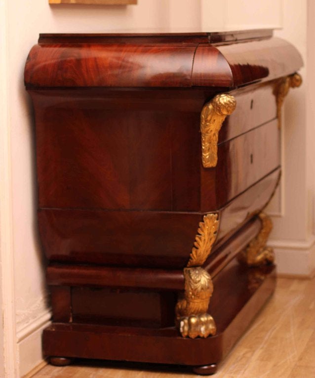 Mahogany 19th Century Viennese Empire Commode Chest Gilded