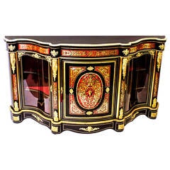 Antique Serpentine Boulle Cabinet Credenza, circa 1870 7