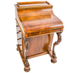 Antique Burr Walnut Pop-Up Davenport Desk, circa 1860