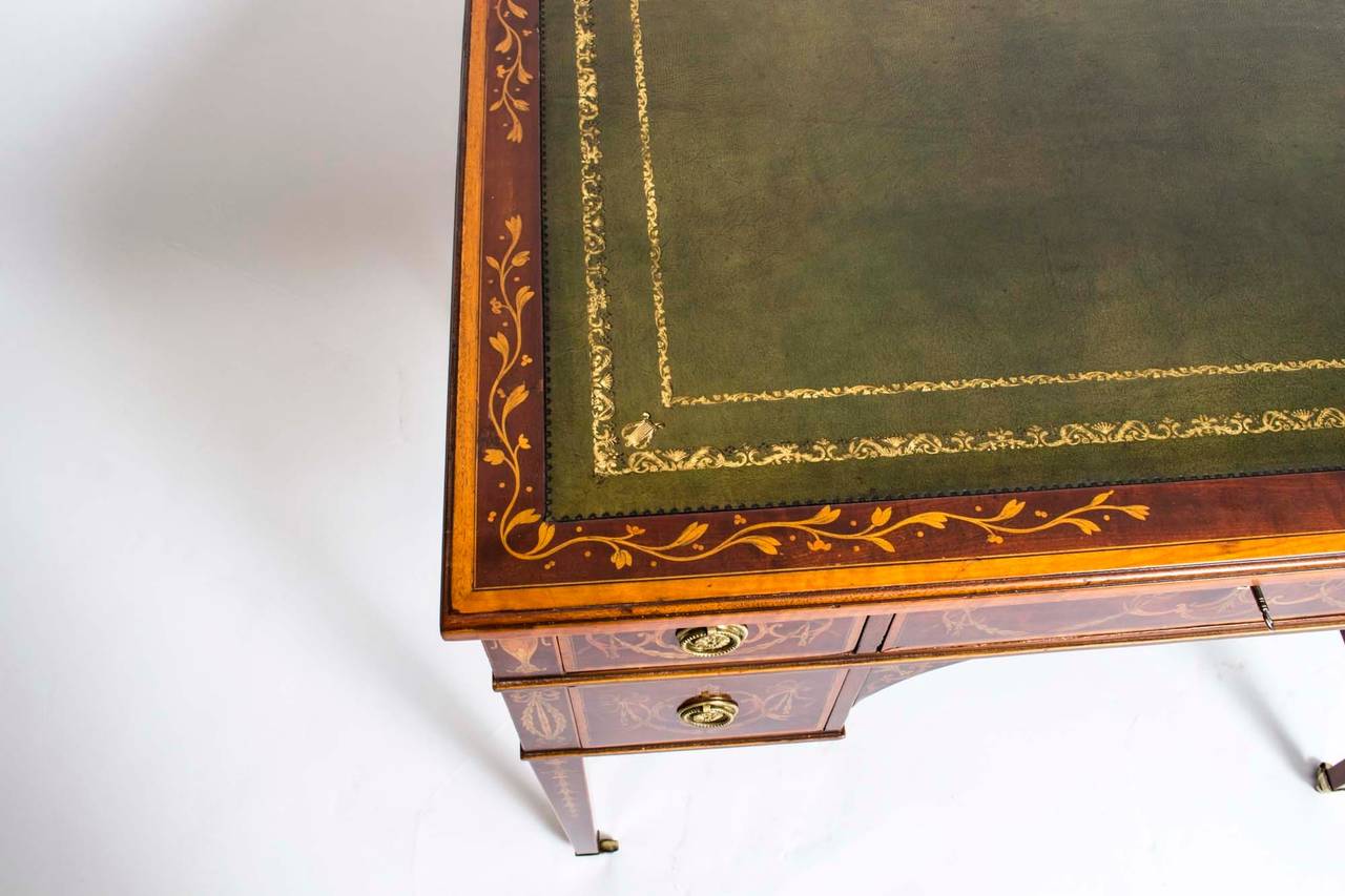 Antique Edwardian Inlaid Writing Table Desk, circa 1900 In Excellent Condition In London, GB