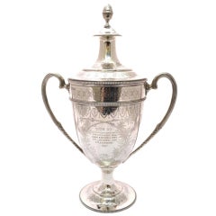 Antique English Victorian Silver Cup & Cover 1882