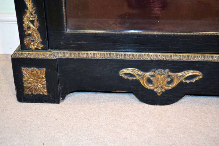 Antique Ebonised Pier Cabinet Sevres Plaques c.1850 2