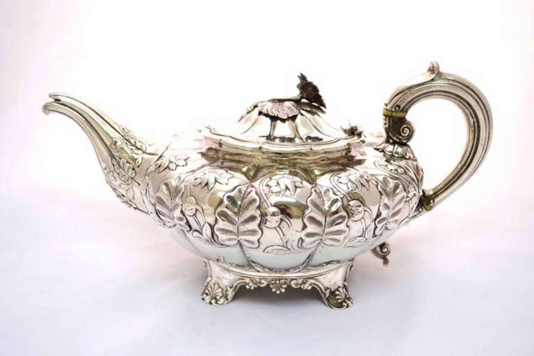 English Antique Victorian Silver Teapot 1835 John James Keith 