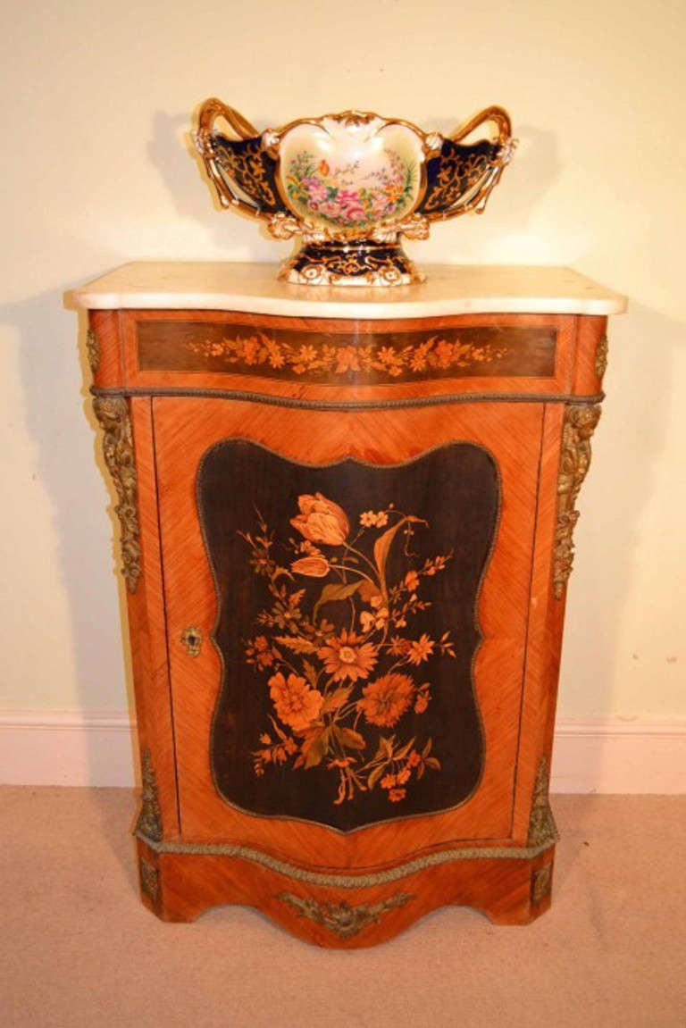 Antique Victorian Kingwood Marquetry Cabinet c.1850