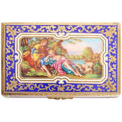 Antique Silver Gilt & Enamel Box Levene of Kensington