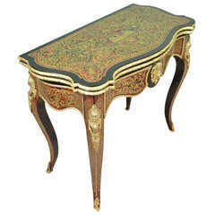 Antique French Boulle Tortoiseshell Card Table circa 1860