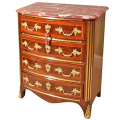 Antique French Kingwood Commode Chest Marble circa 1880