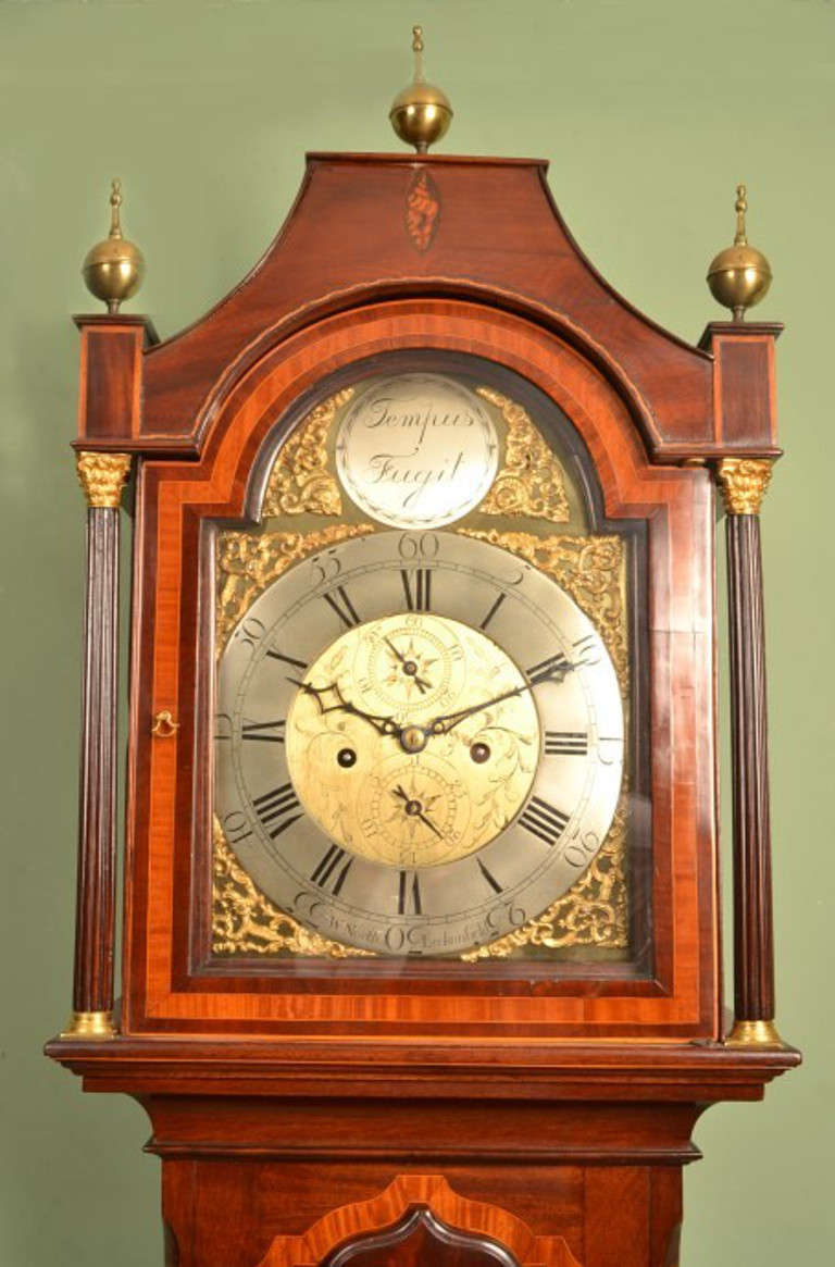 18th Century and Earlier Antique Grandfather Clock by W North, Leckonfield circa 1780