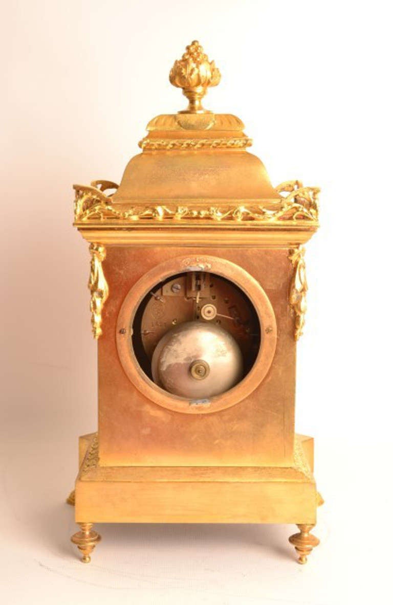 Antique French Ormolu & Porcelain Clock circa 1860 2