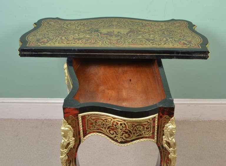 Antique French Boulle Tortoiseshell Card Table circa 1860 3