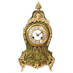 Antique French Green Boulle Mantel Clock by Charles Frodsham, circa 1880