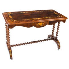 Used Victorian Inlaid Marquetry Sofa Table c.1860