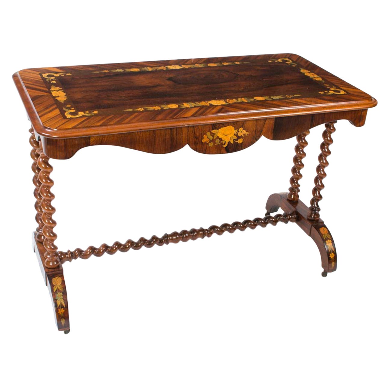 Antique Victorian Inlaid Marquetry Sofa Table c.1860