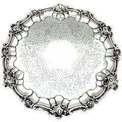 Antique Victorian Silver Salver 1854 George Angel 