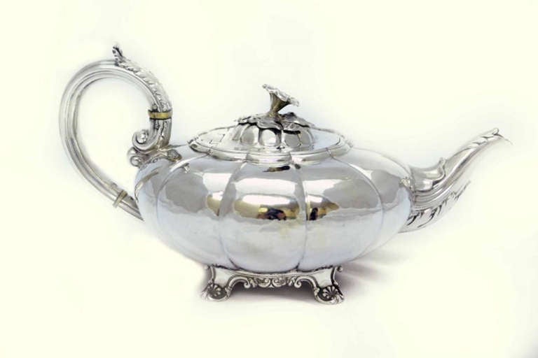 English Antique Silver Tea Set Birmingham 1836 G.R. Collis 