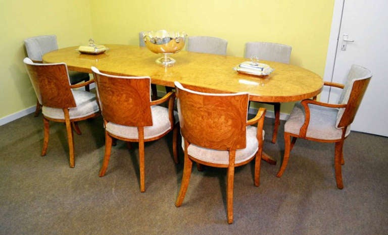 Antique Art Deco Dining Table plus 8 Chairs & Sideboard  In Excellent Condition In London, GB