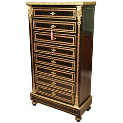 Used French Secretaire Abattant Mother of Pearl 1880