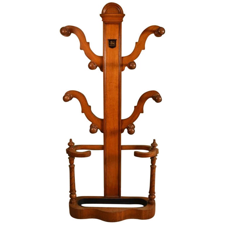 Antique Victorian Oak Hall Umbrella Coat Stand, 19th Century at 1stdibs