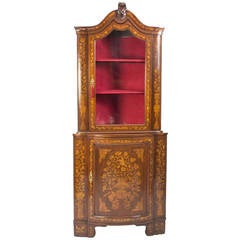 Used Dutch Mahogany Marquetry Corner Cabinet, circa 1780