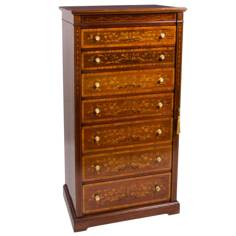 Antique Late Victorian Wellington Chest by James Shoolbred 19th C at