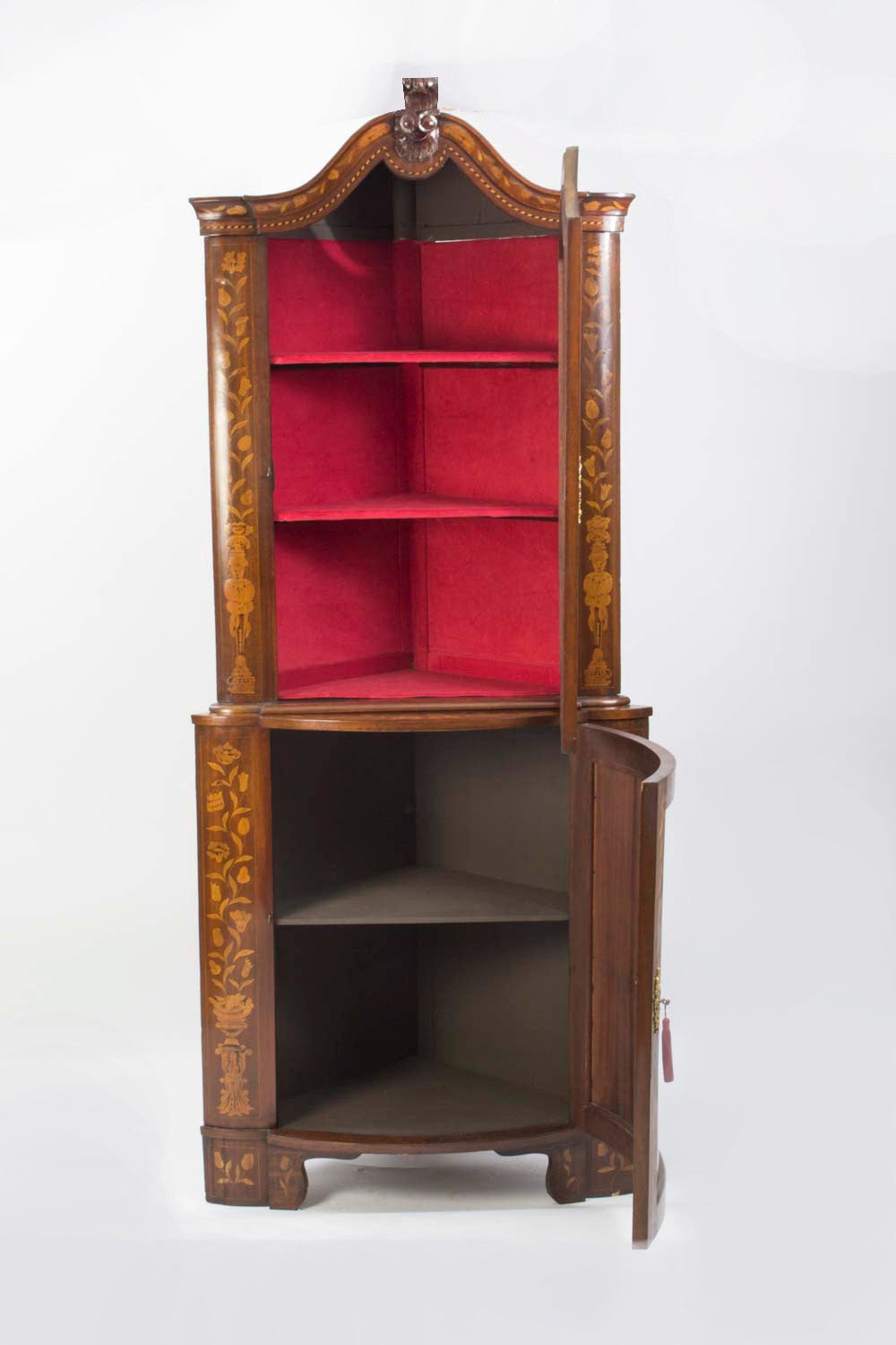 Antique Dutch Mahogany Marquetry Corner Cabinet, circa 1780 In Excellent Condition In London, GB