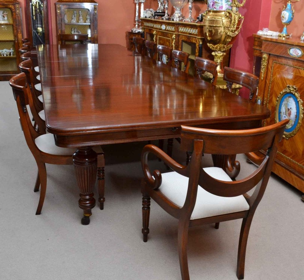 Antique Victorian Dining Table & 14 Chairs c.1880 1